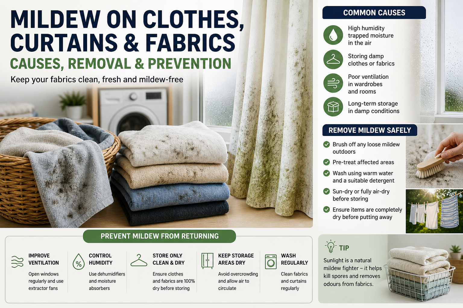Mildew on fabrics